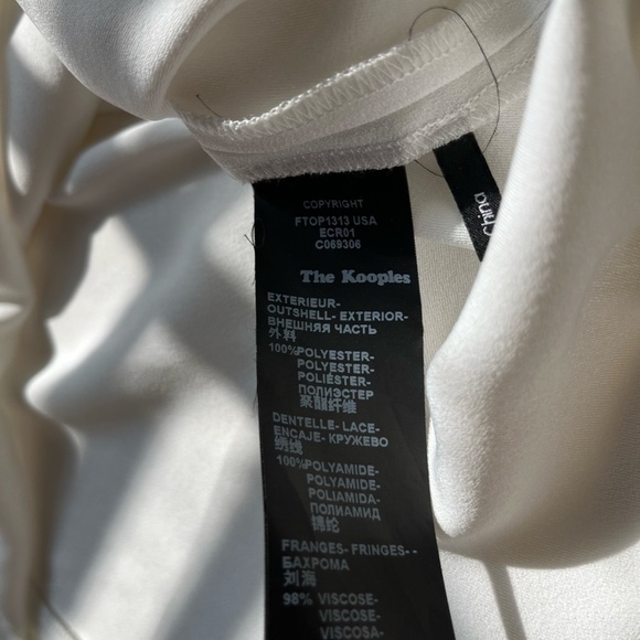 THE KOOPLES | Lace and Fringe Silk Top | MEDIUM - Picture 7 of 9